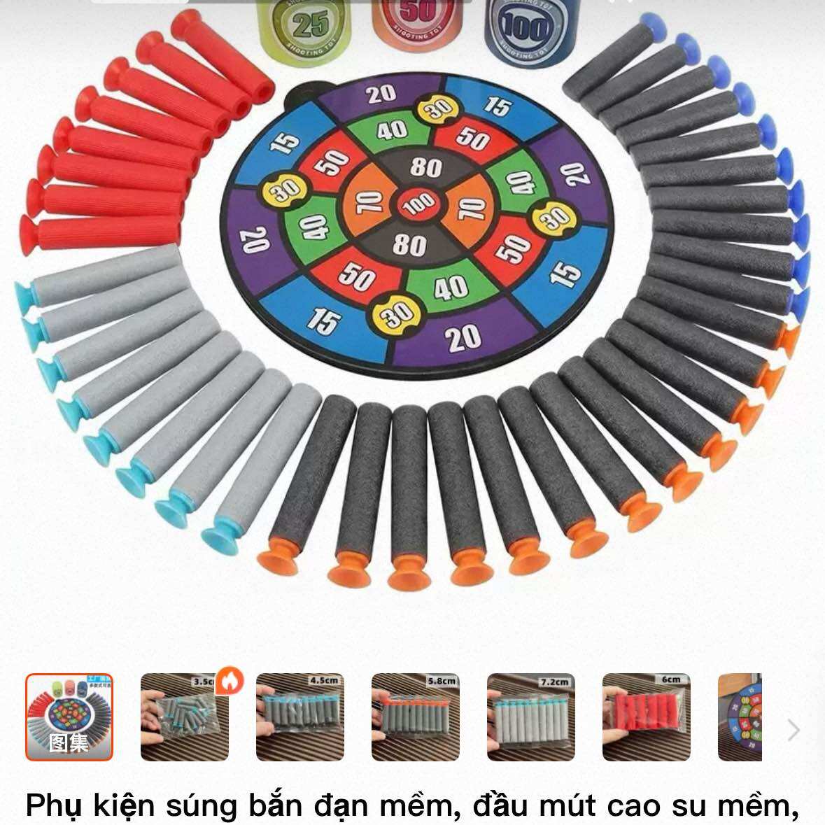 Đan mềm xốp mút đầy đủ kích thước , phụ kiện chơi kèm khi chơi bắn súng đầy đủ.