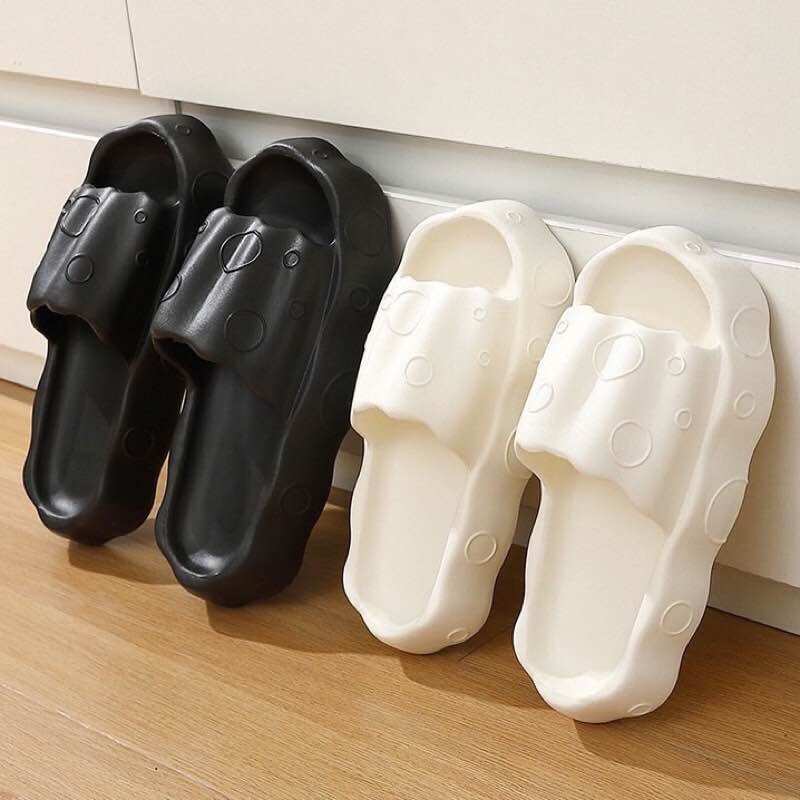 Dép quai ngang nữ, dép bánh mì bong bóng đế độn 4cm siêu hot