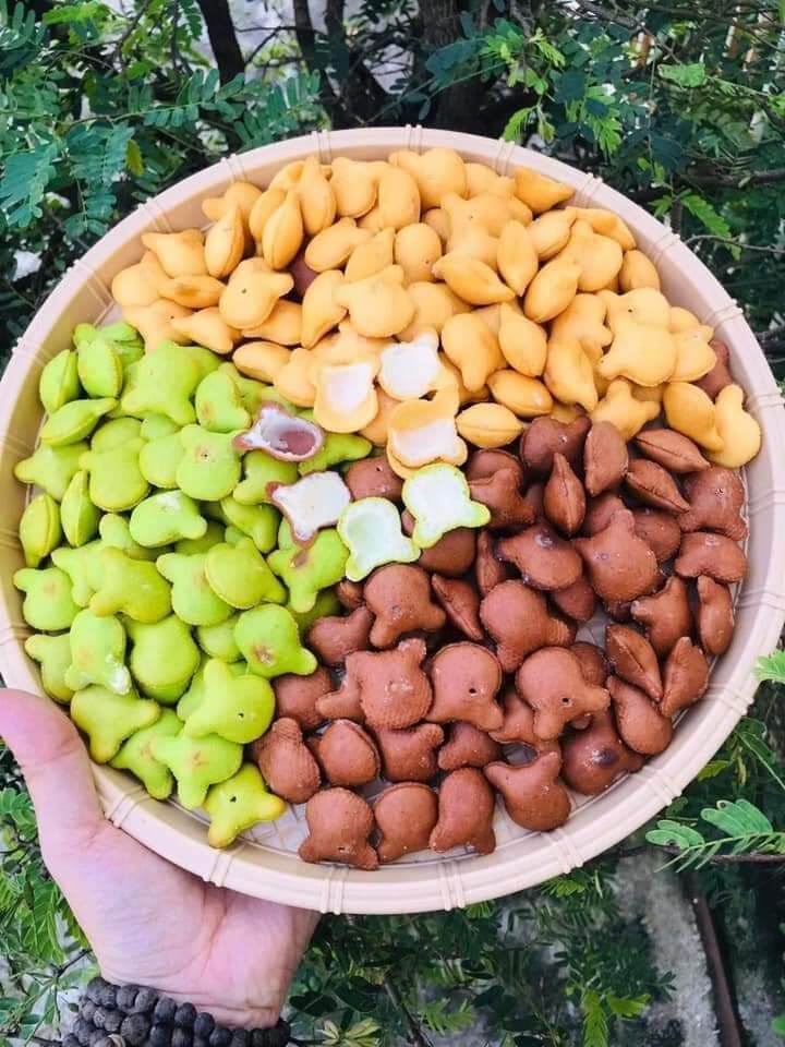 Bánh gấu nhân kem 3 vị túi 500g (kem vani,  chùm ngây, socola)