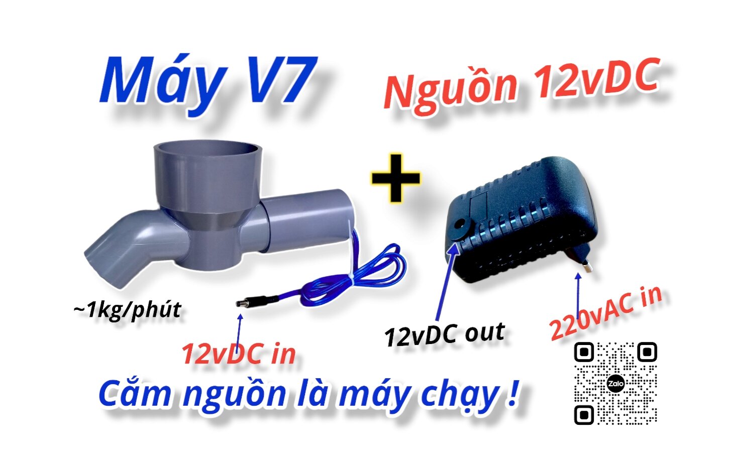 Máy Đẩy Thức Ăn V7 kèm Nguồn 12V