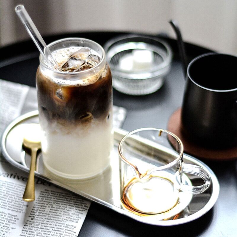 Set ly thuỷ tinh kèm ống hút