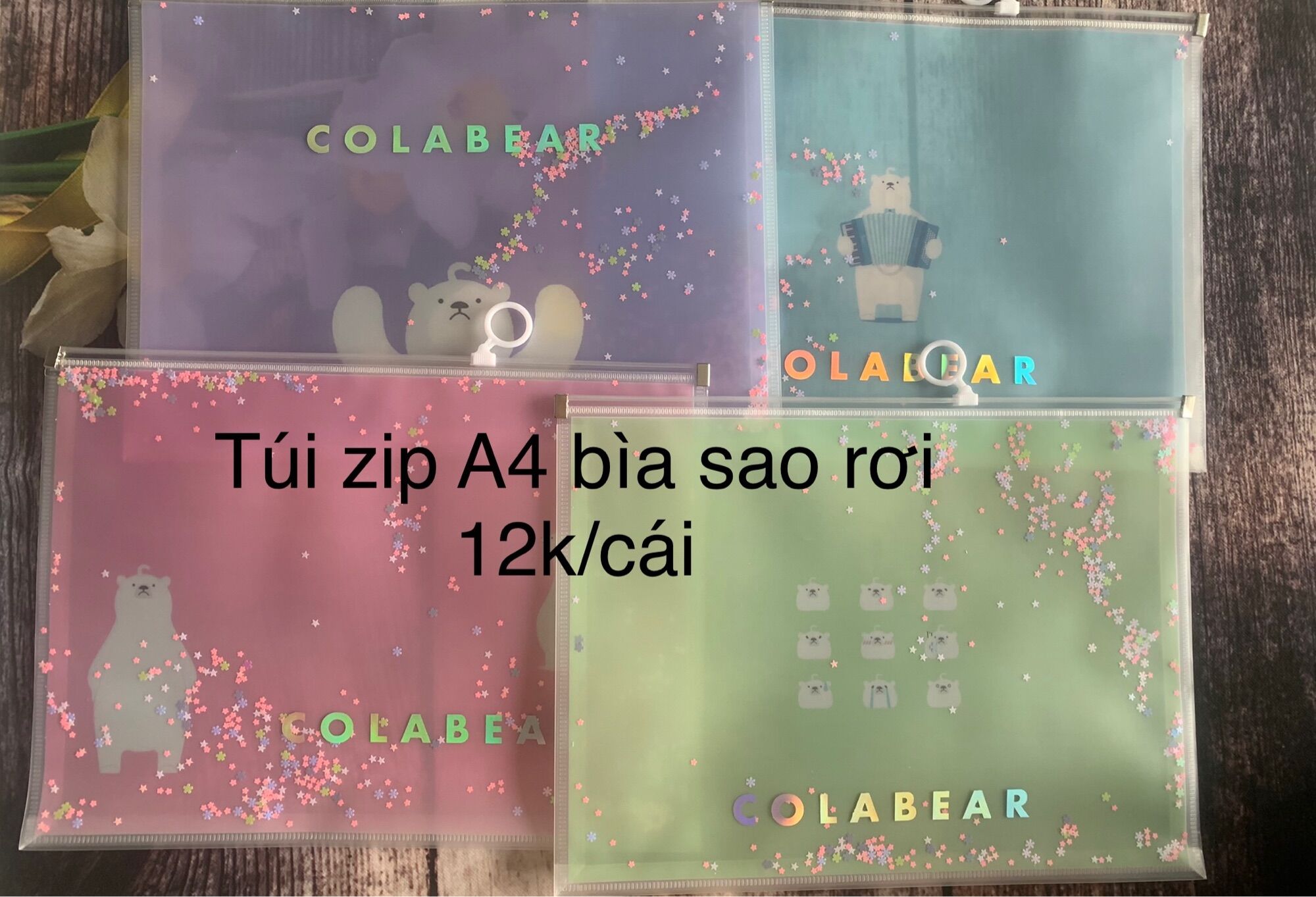 Túi zip A4 bìa sao rơi