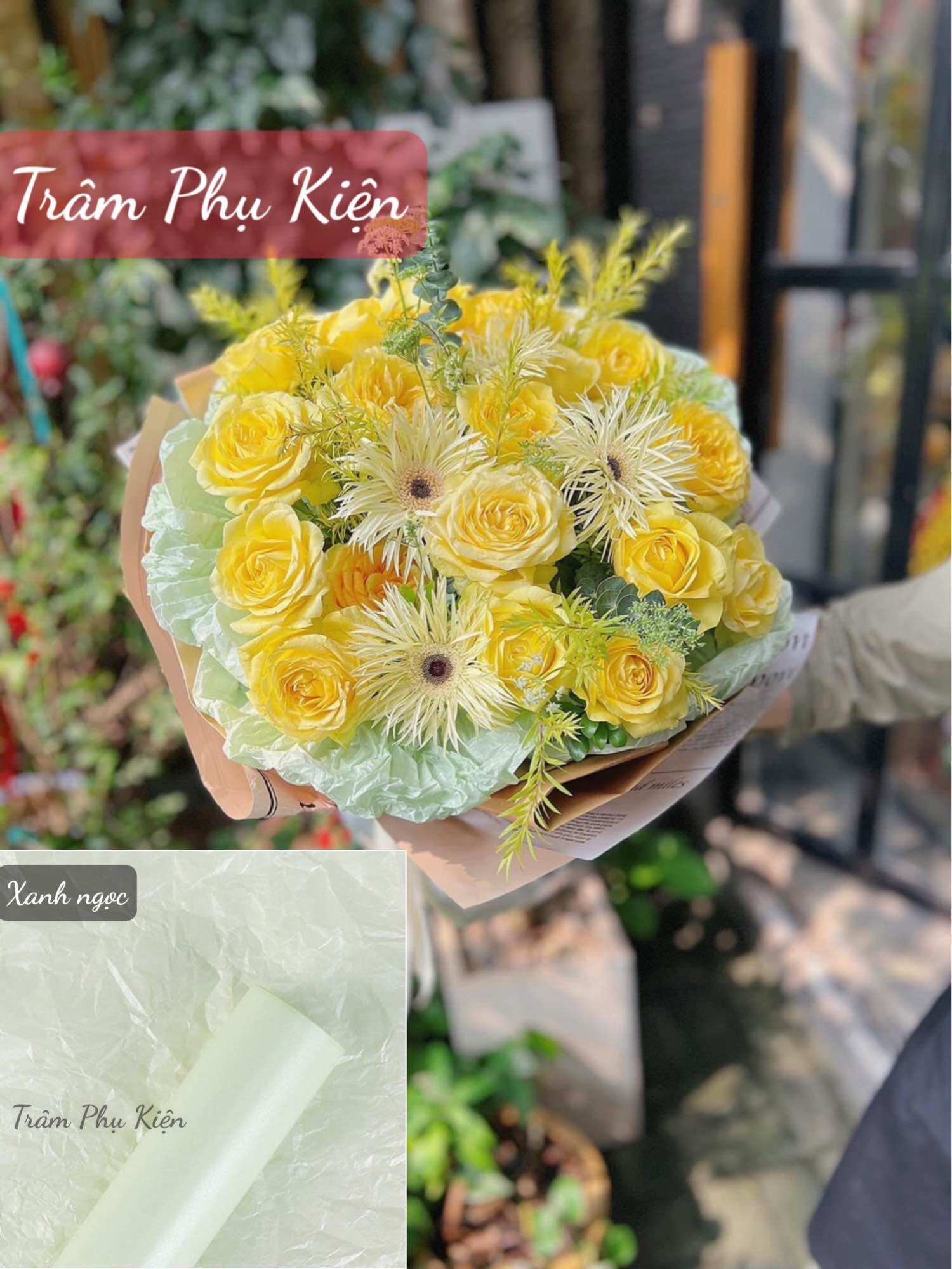 (20 tờ) Giấy nhăn ánh ngọc, giấy nến bó hoa