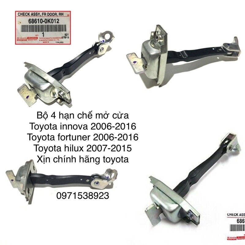 Giới hạn cửa toyota innova hilux fortuner vios camry corolla altis yaris xịn chính hãng