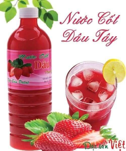 Nước cốt dâu tây nguyên chất Đà Lạt chai 1l