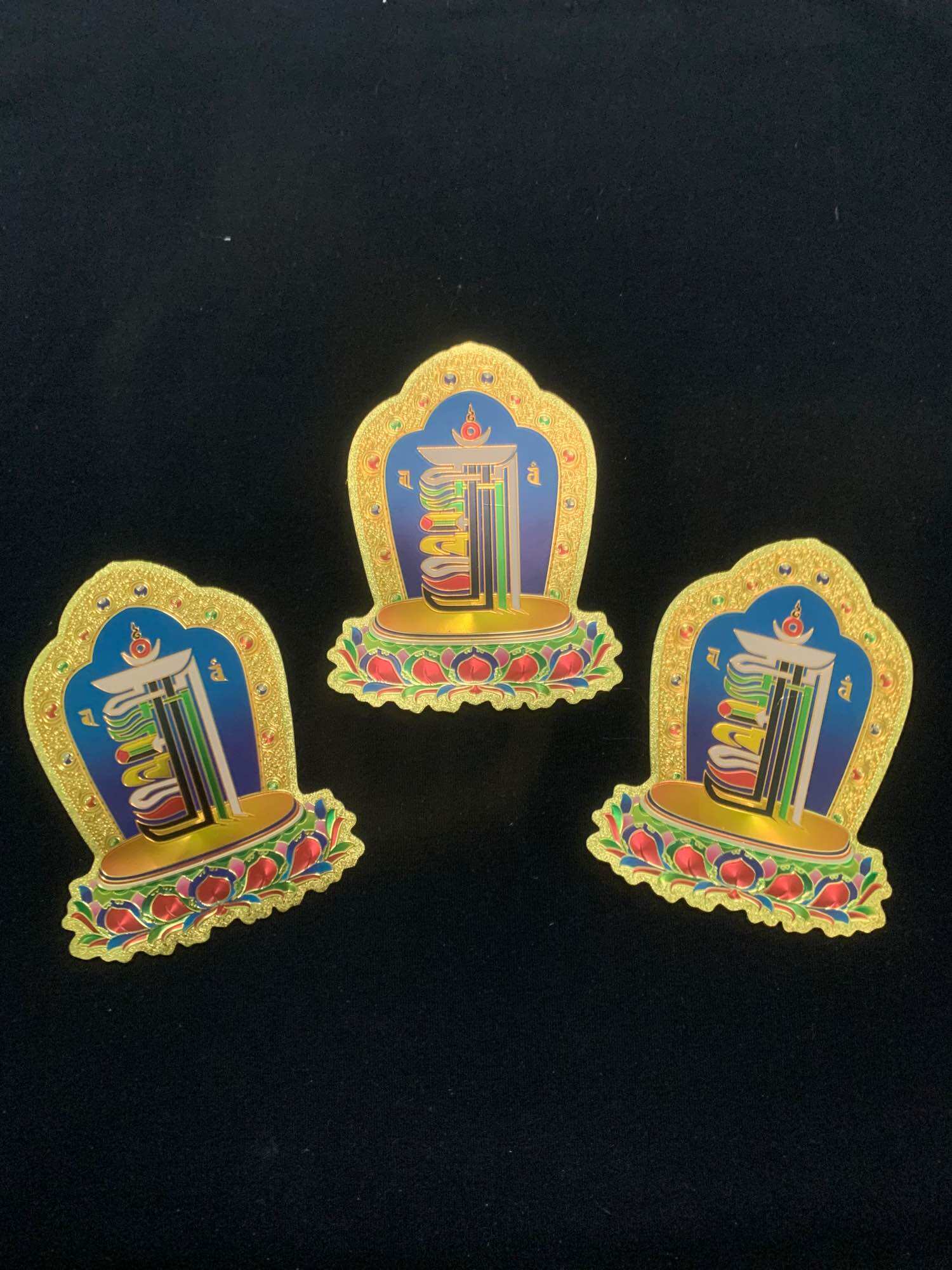Combo 2 Tấm Decal Kim Cang Thời Luân Kalachakra Biểu Tượng Tâm Linh Trang Trí Tường 10 Công Năng May Mắn