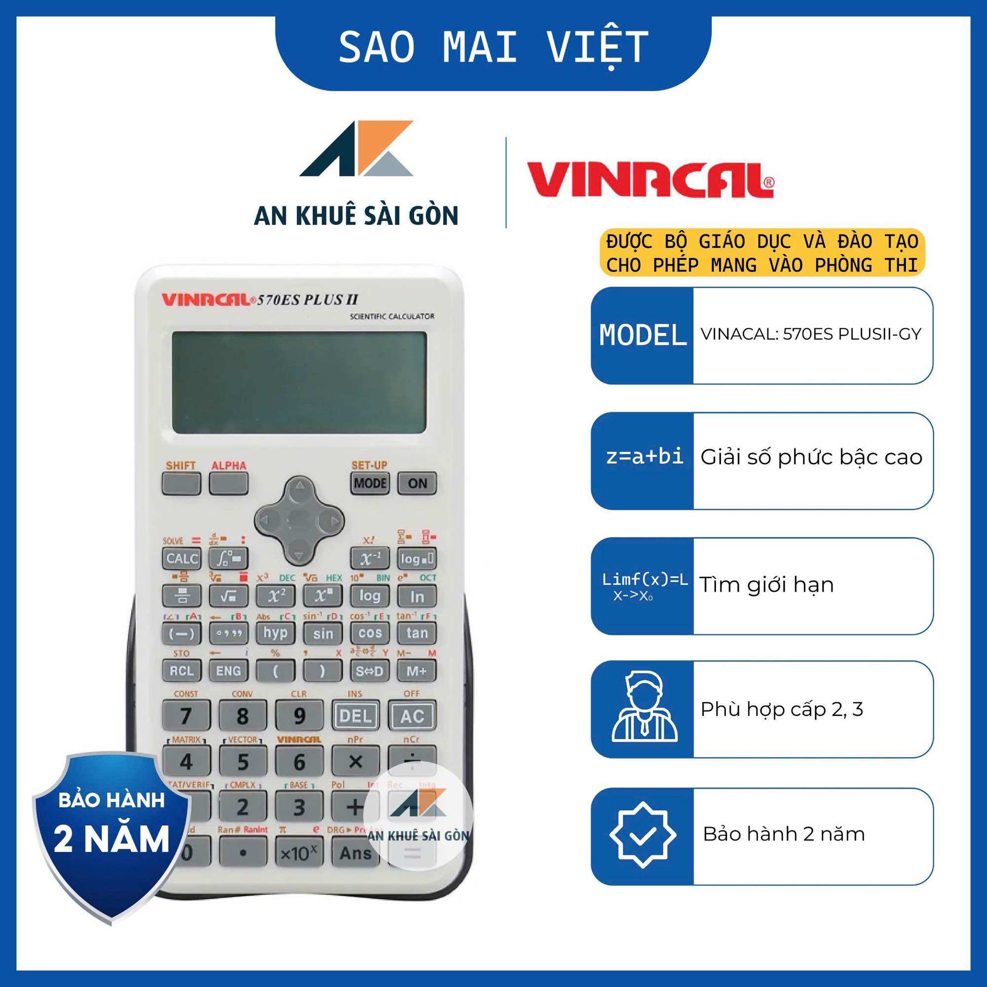 Máy tính VINACAL570ES Plus II CHÍNH HÃNG
