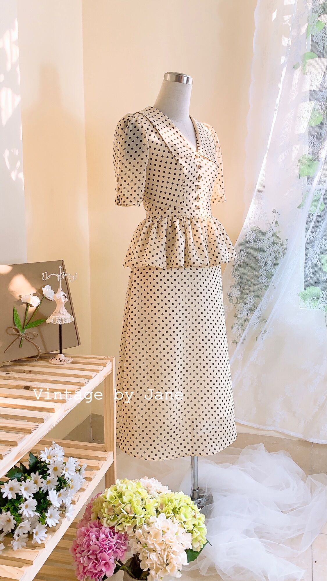 Elisa set - Peplum - chấm bi - Ảnh thật