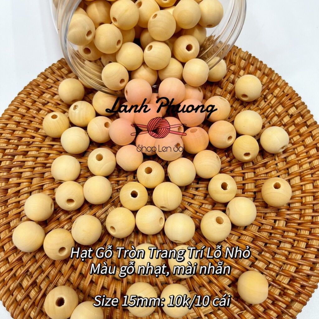 Hạt Gỗ Viên Tròn Lỗ Nhỏ