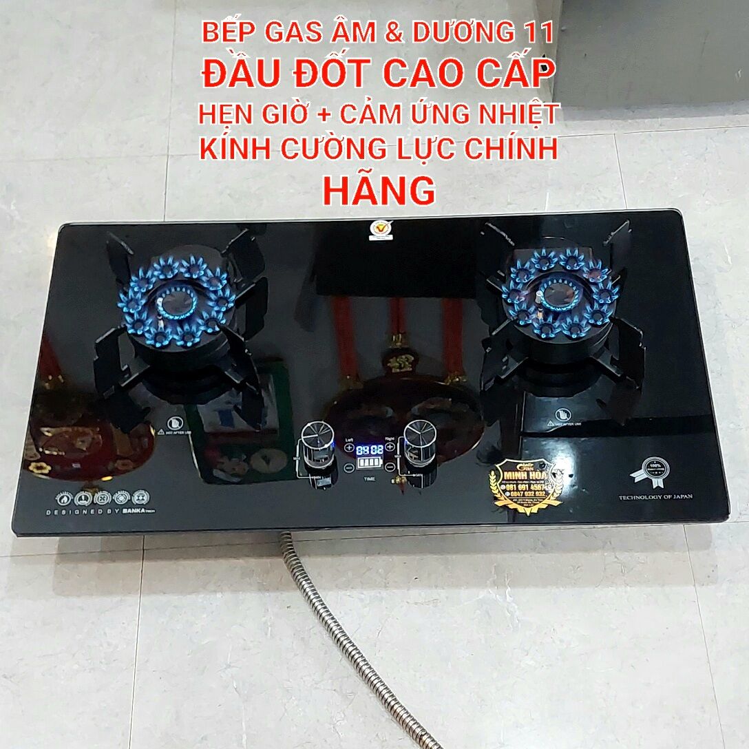 Bếp gas âm lật cao cấp , 11 đầu đốt cao cấp , hàng Việt Nam Chính Hãng , có hẹn giờ , cảm ứn nhiệt 《 new》