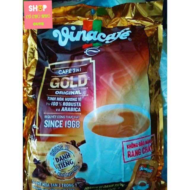 Cà phê sữa hòa tan VinaCafé 3 in 1 Gold Original 480g 20g x 24 gói