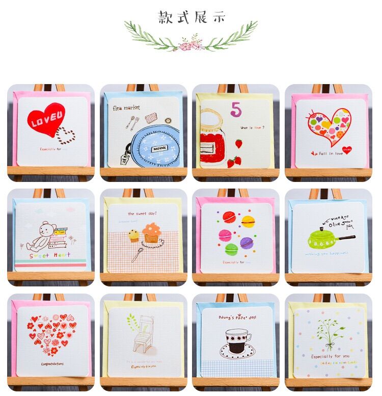 Combo 10 thiệp cầm tay mix mẫu 7*7cm