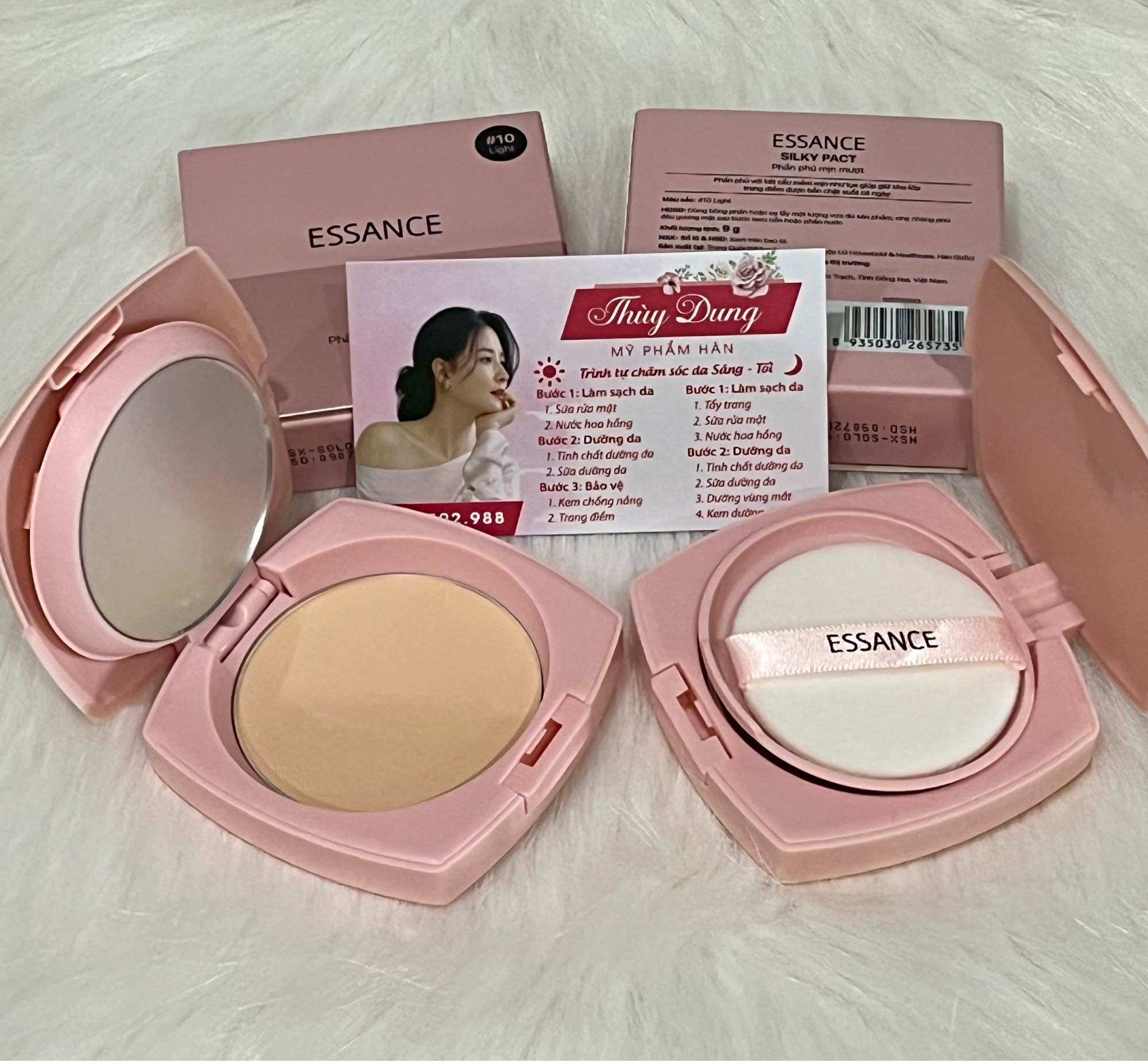 (Tem Chính Hãng)Phấn Phủ Mịn Mượt Essance Silky Pack 9G. Date 2026