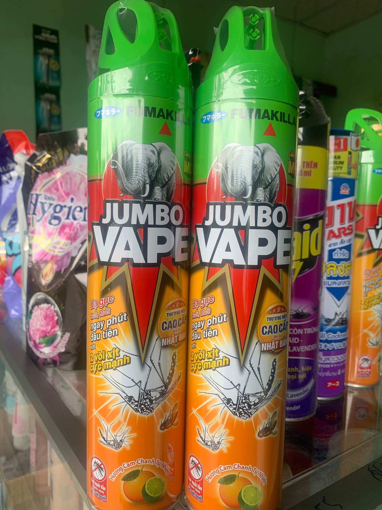 Combo 2 bình xịt muỗi Jumbo vape hương cam chanh 600ml