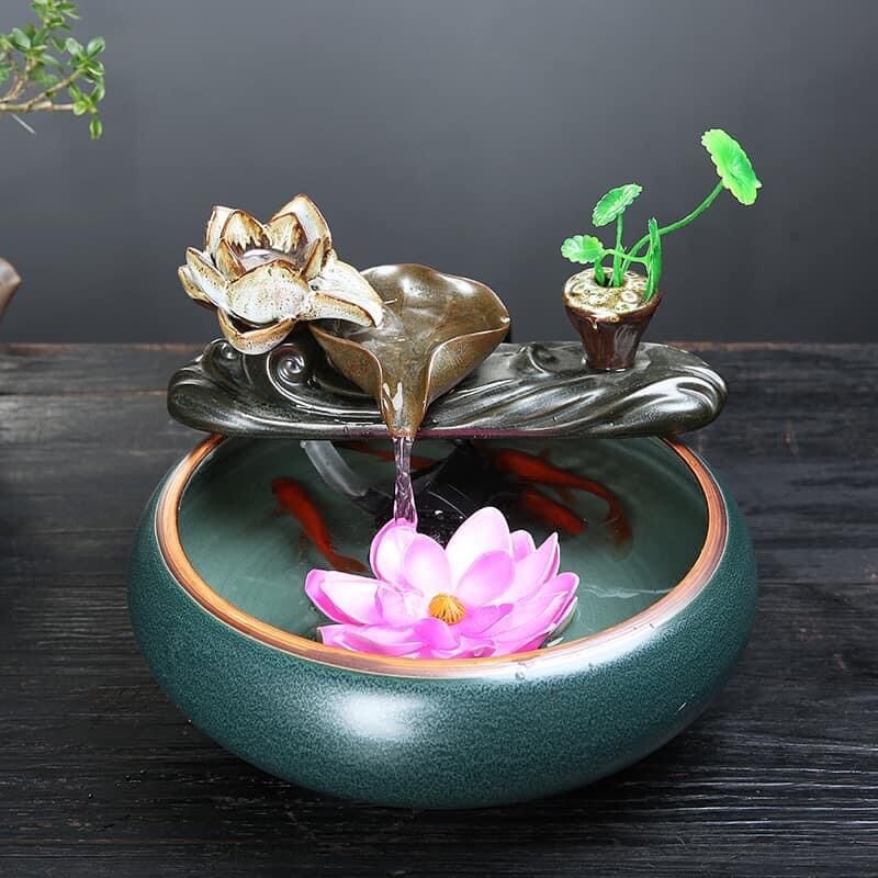 Thác nước hồ cá mini để bàn làm việc, bàn trà.