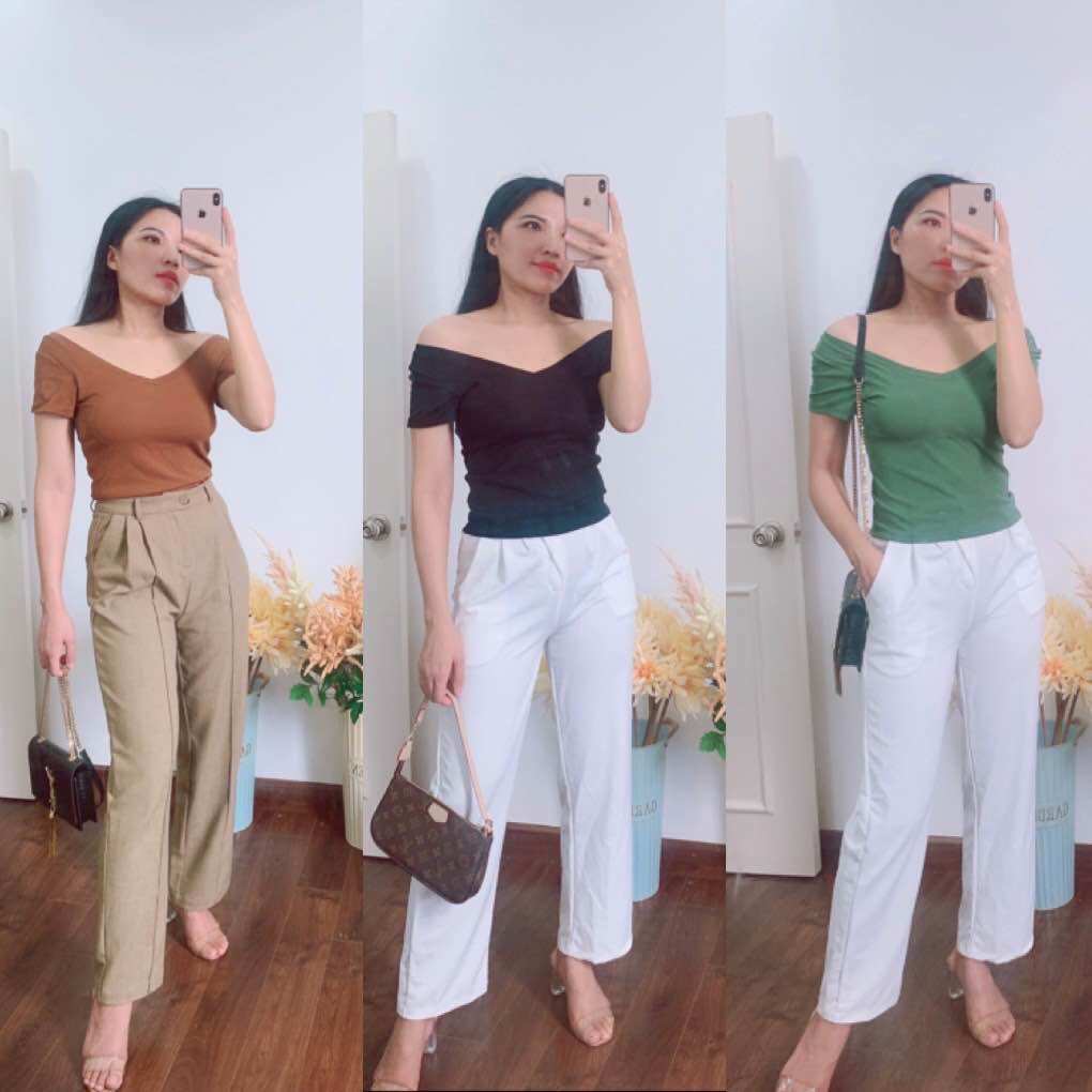 Áo thun nữ cổ v , áo thun nữ có mút ngực