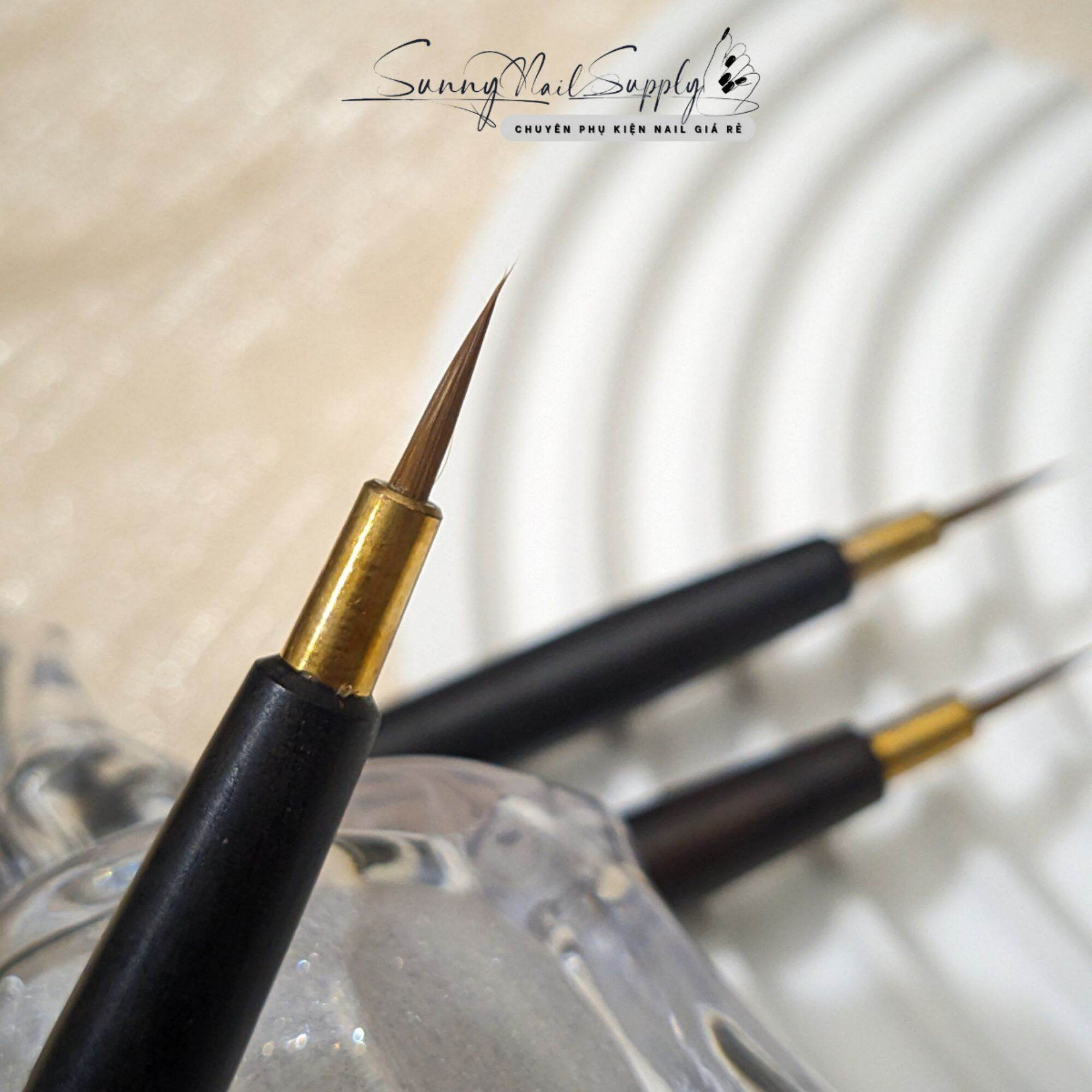 Cọ tô cọ hoa cúc cọ vẽ thư pháp nail cán đen cao cấp
