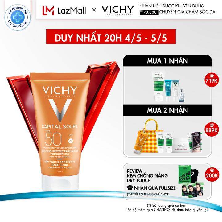 Kem chống nắng không nhờn rít SPF 50 UVA +UVB Vichy