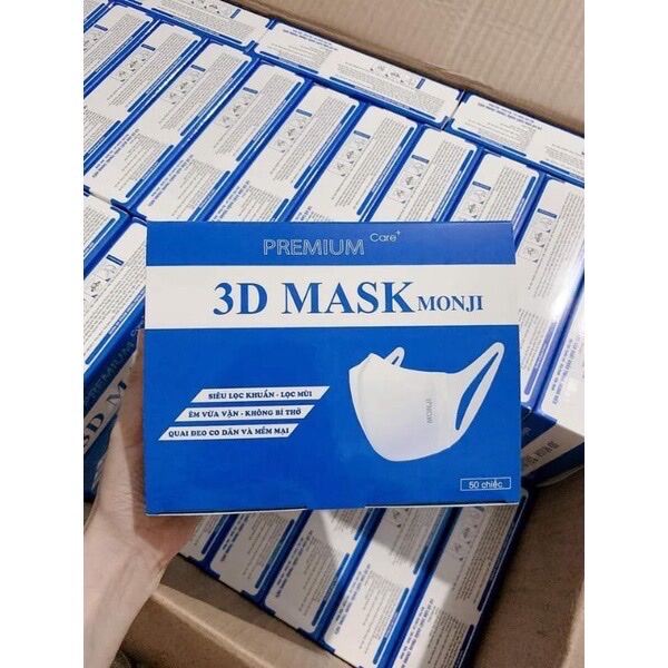 Khẩu Trang 3D Mask Monji công nghệ dập Nhật Bản hộp 50 cái