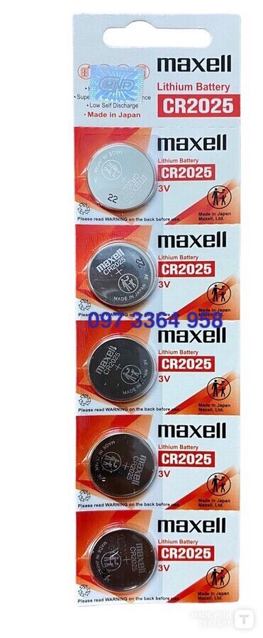 Pin maxell cr2025 3v lithium vỉ 5 viên