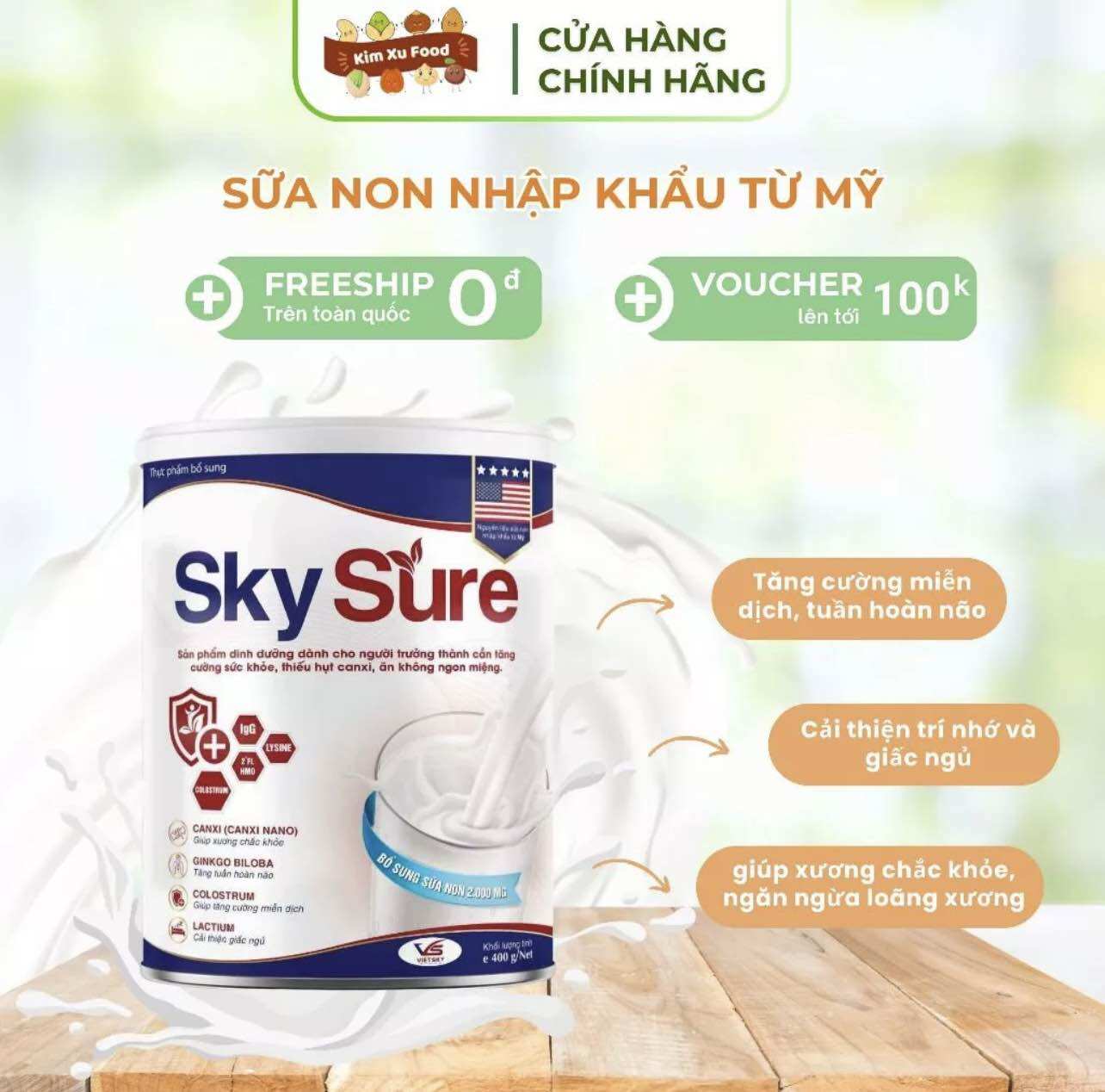 Sữa non Sky Sure công nghệ Mỹ cung cấp chất dinh dưỡng, canxi tăng cường sức khỏe