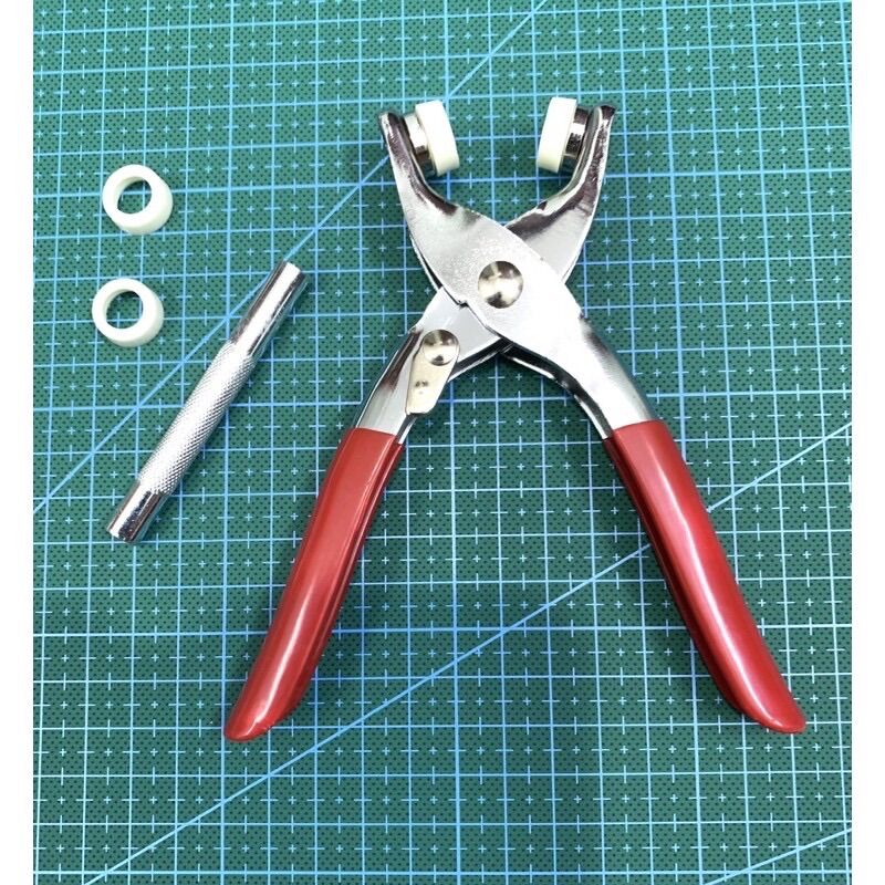 Combo kềm và bịch 100 cái nút bấm vành sắt cỡ 9,5mm