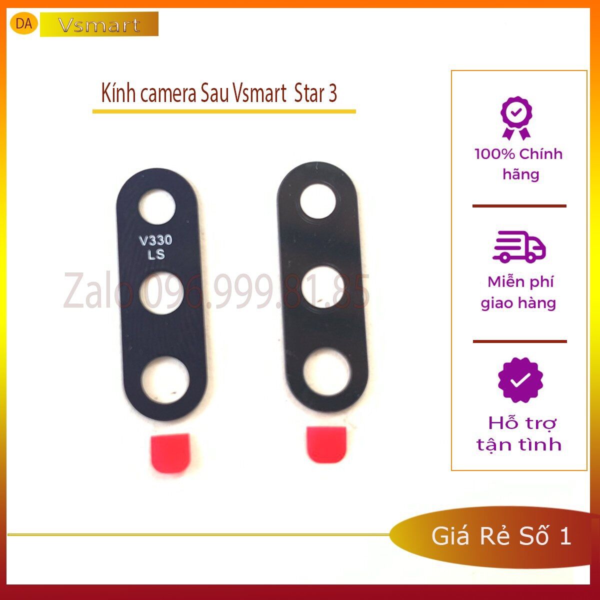 Kính Camera Sau Vsmart Star 3 Zin New Chính Hãng