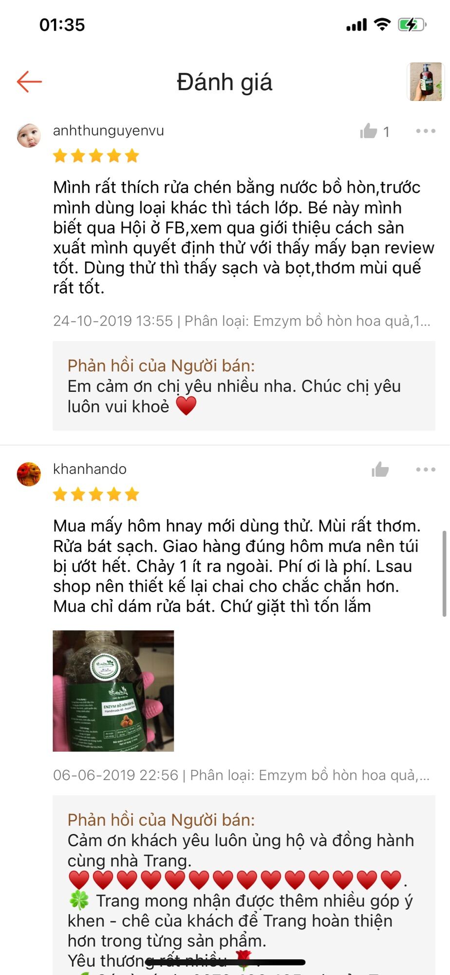 Enzym bồ hòn 500ml