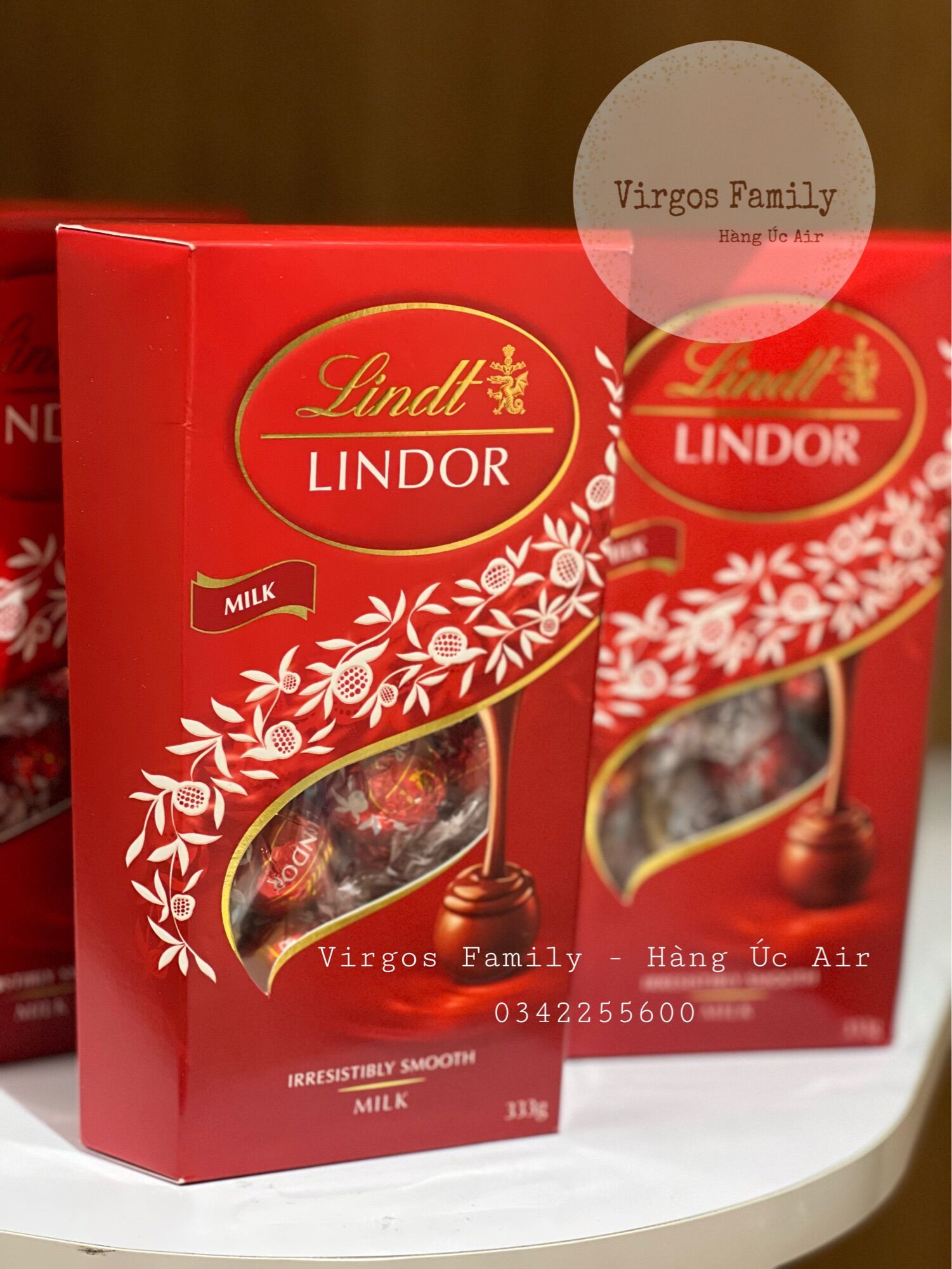Socola Lindor Lindt hộp trụ 333g Úc
