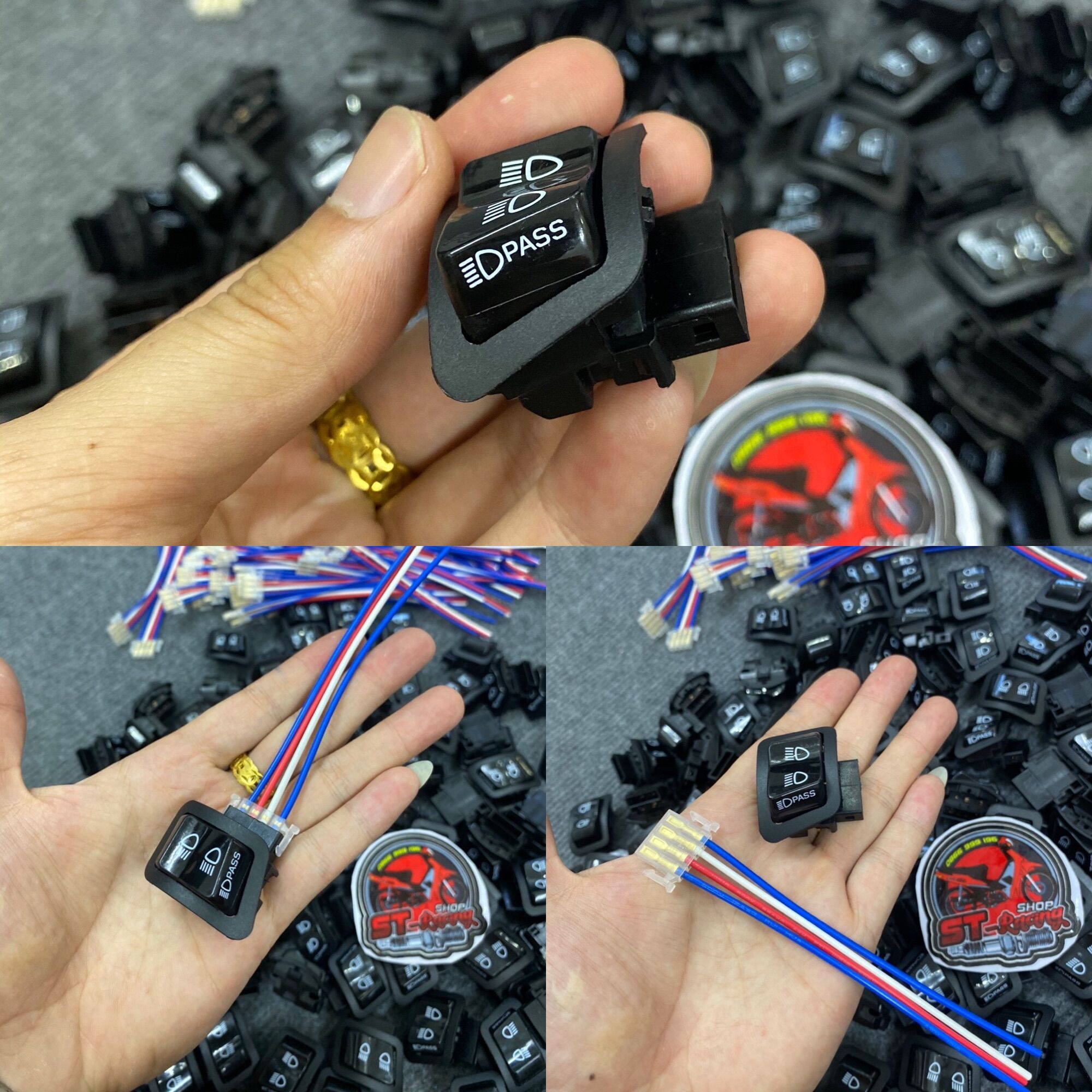 Công Tắc Pasing SH ( đá đèn ) hàng đẹp kèm rắc cắm cho Wave A/RSX/RS/S/BLADE 110