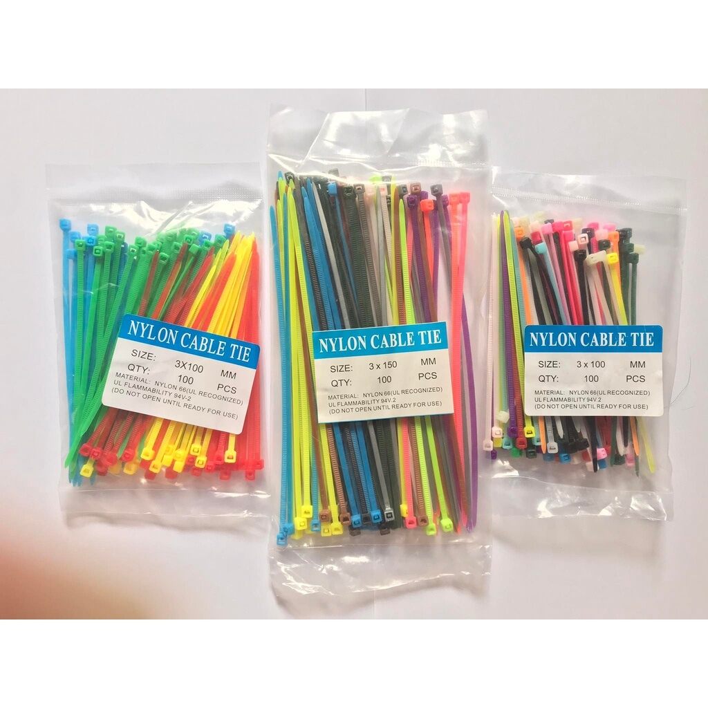 Gói 100 sợi dây rút nhựa 10cm 15cm nhiều màu