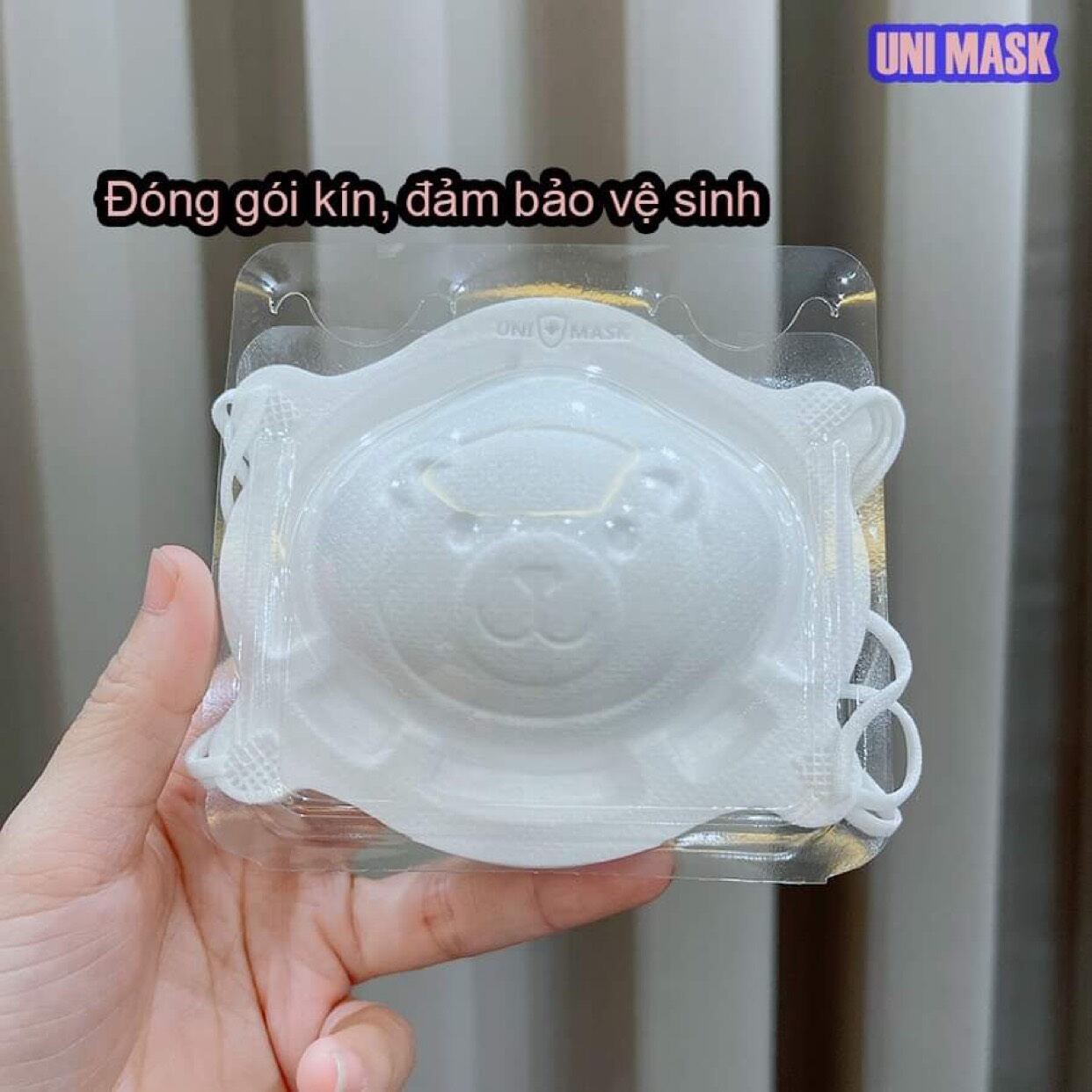 Set 3 khẩu trang gấu Uni mask cho bé ( 1 - 3 tuổi)
