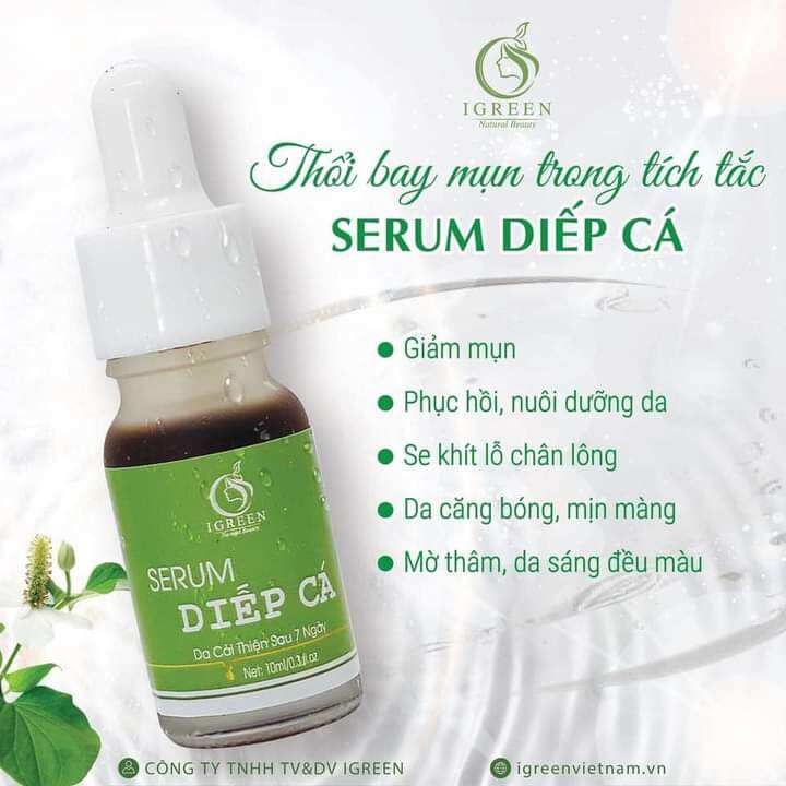 Combo Diếp Cá IGREEN (Sữa rửa mặt + Serum) – Sạch mụn, thâm