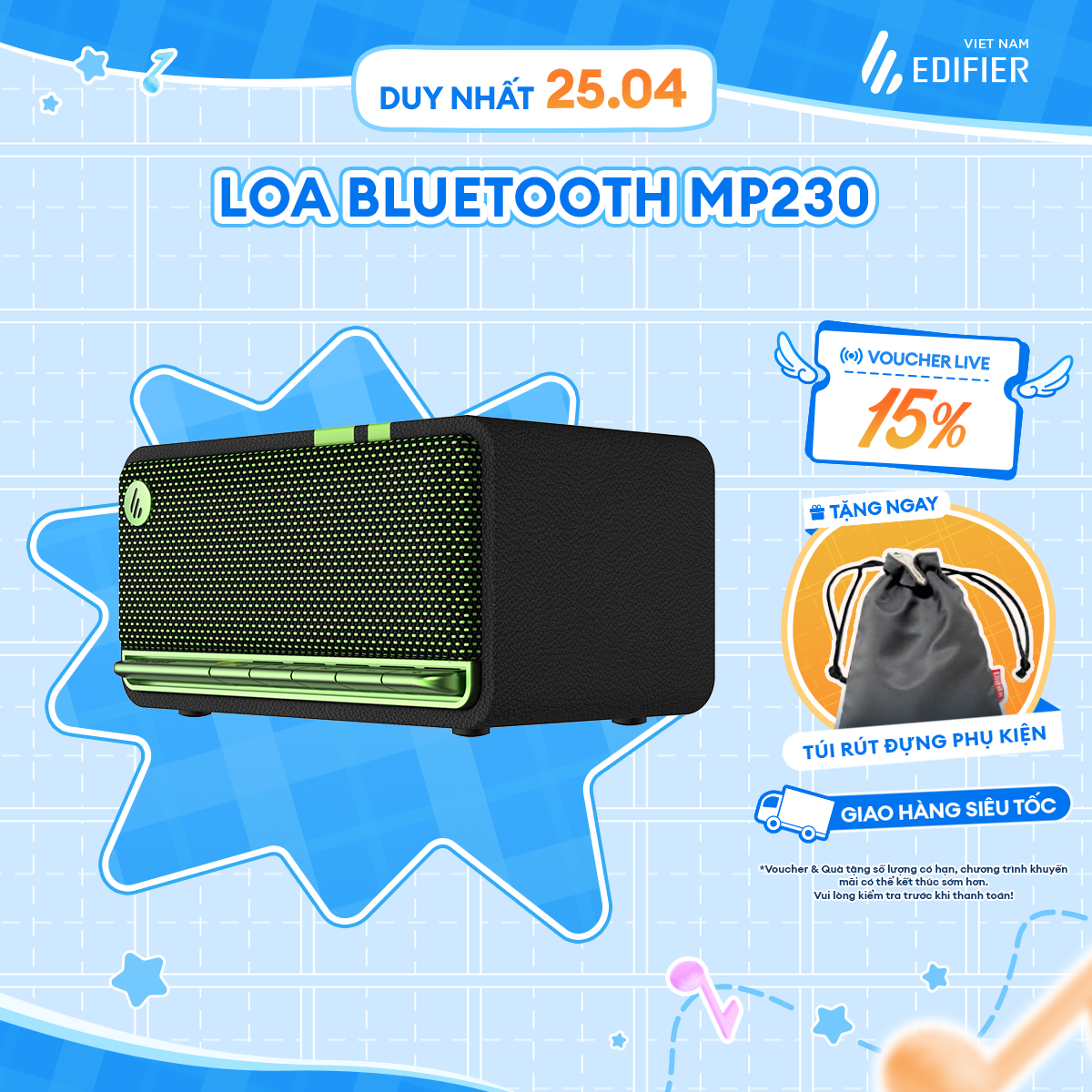 Loa Bluetooth 5.0 EDIFIER MP230 | Thiết kế cổ điển | Vỏ gỗ chống dội âm | Âm thanh strereo, Thời lượng pin 10h Playtime | Bảo Hành 12 Tháng