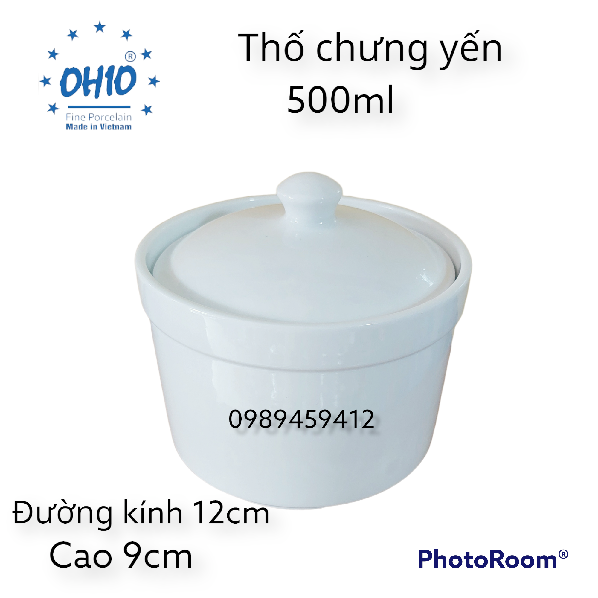 Thố chưng yến gốm sứ Ohio 500ml