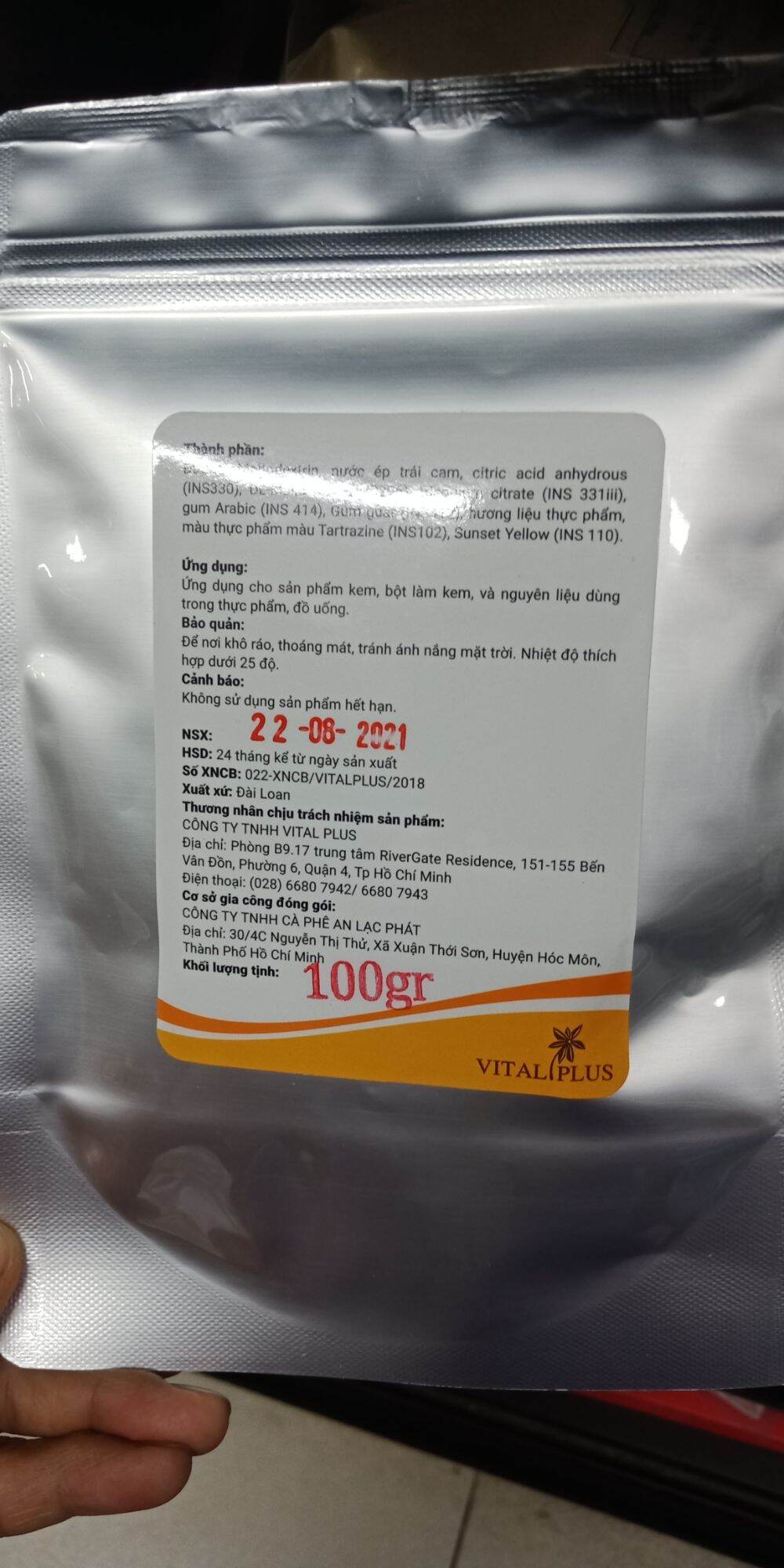 Bột Cam Vital 100gr