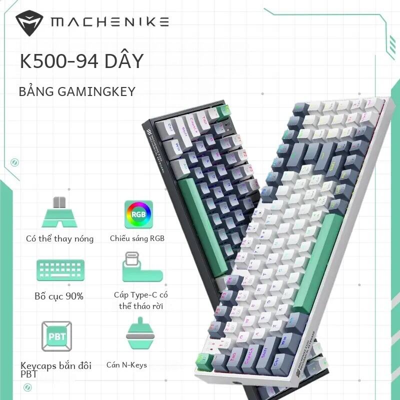 MACHENIKE K500 Cơ Bàn Phím Chơi Game Có Dây 94 Phím 90% Bố Trí Đèn Nền RGB Có Thể Hoán Đổi Nóng HUAN