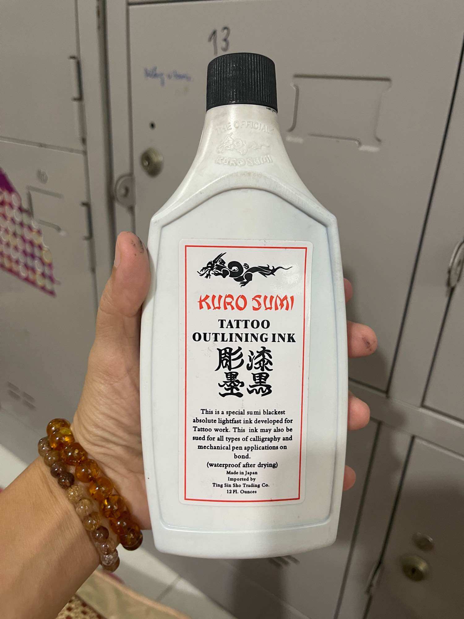 Mực xăm hình tattoo Kuro Sumi 360ml lên màu cực đen