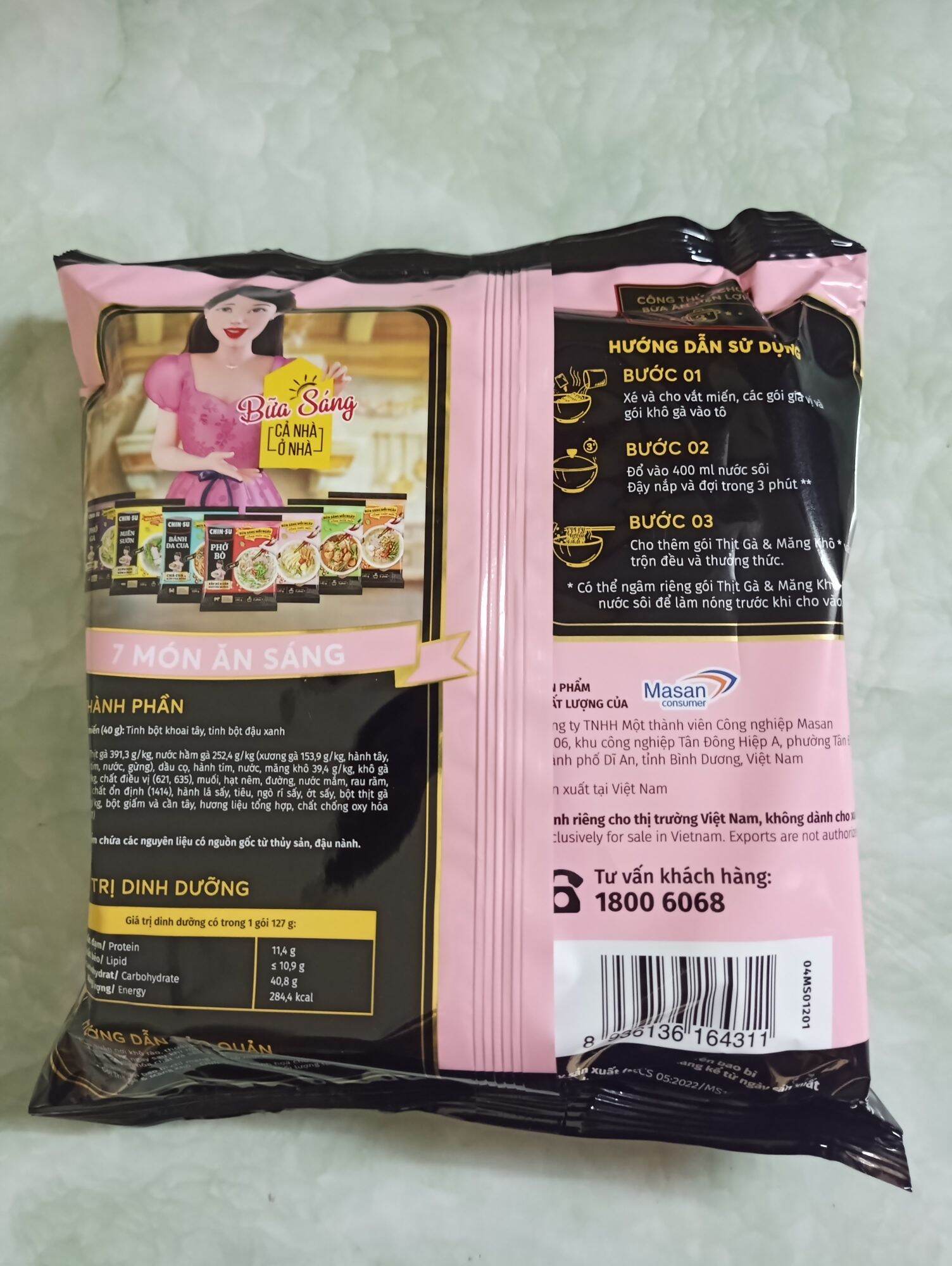 Miến gà hầm măng Chinsu gói 123g