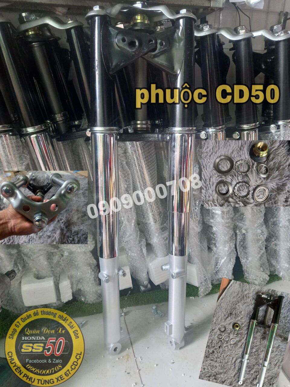 Phuộc trước cd50, hàng gia công. dành cho các dòng xe 67 - 68 - cd - cl