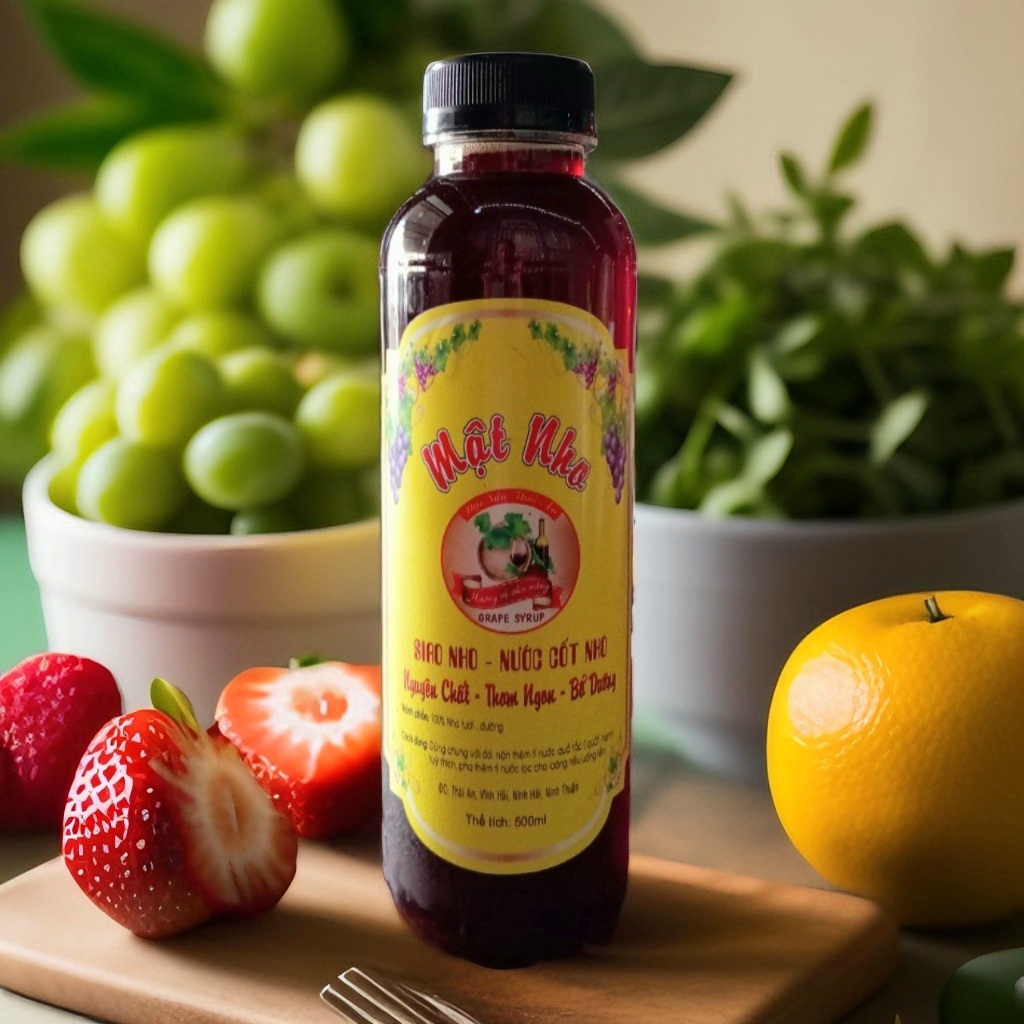 Mật nho Phan Rang nguyên chất chai nhựa 500ml_Đặc sản làng nho Thái An Ninh Thuận