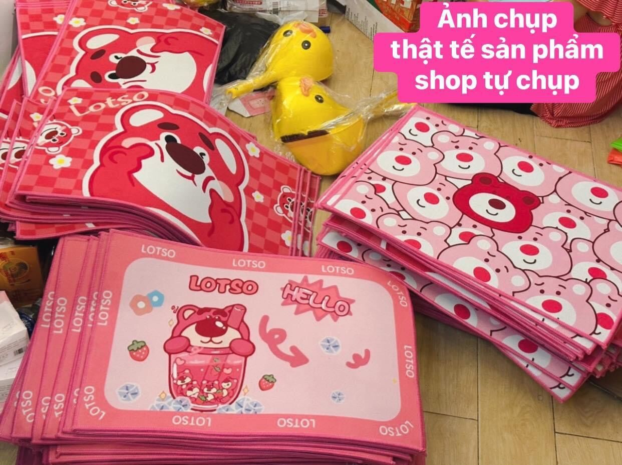 thảm chùi chân gấu dâu siêu dễ thương