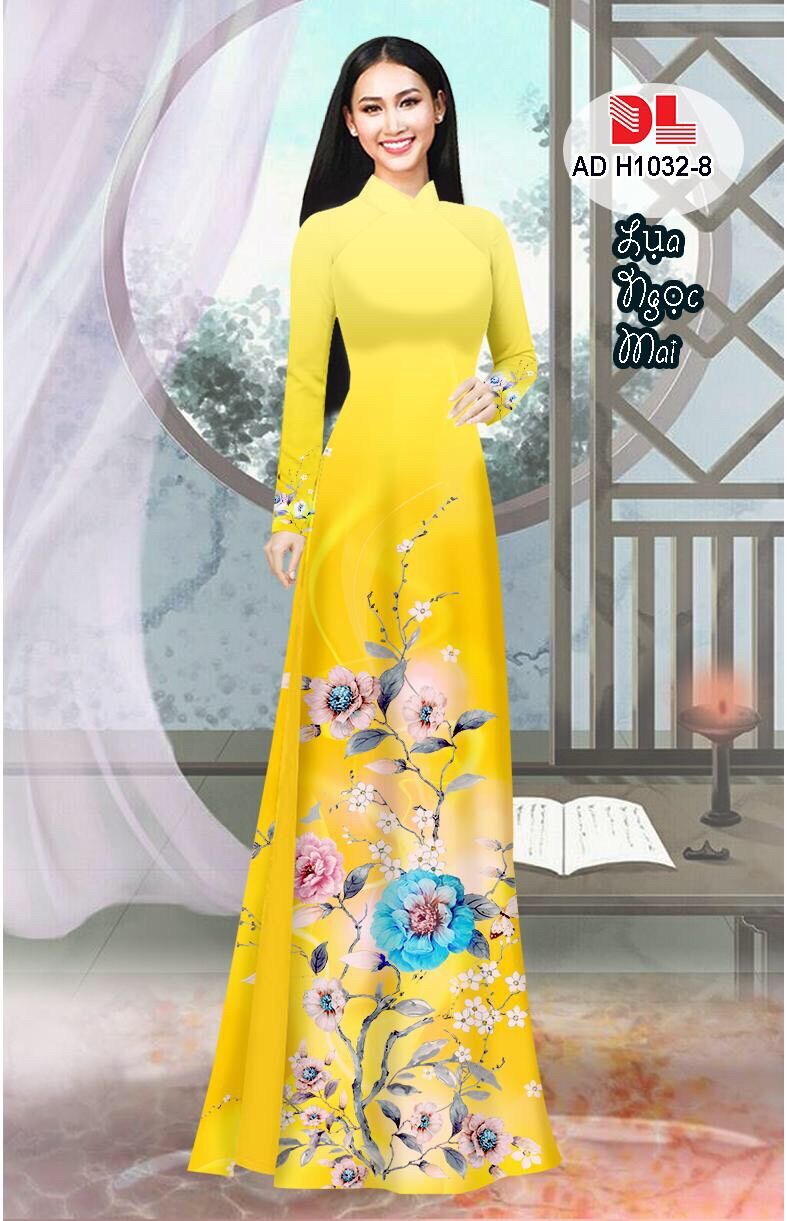 Vải áo dài in hoa 3D