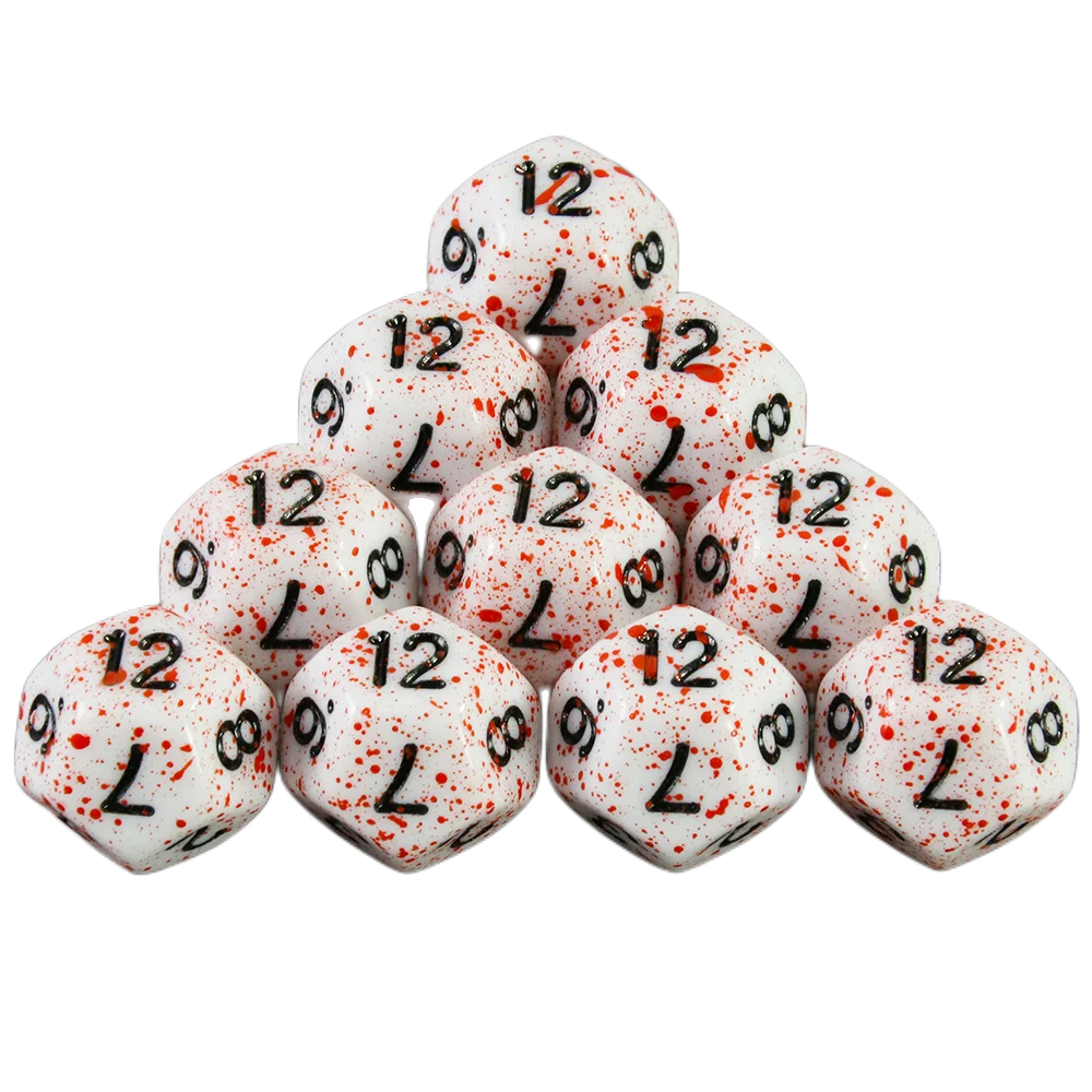 Dormia Dice DND Accessories Opaque White Acrylic Polyhedral Dice Set With Special Blood Effect For Table Board Role Playing Game