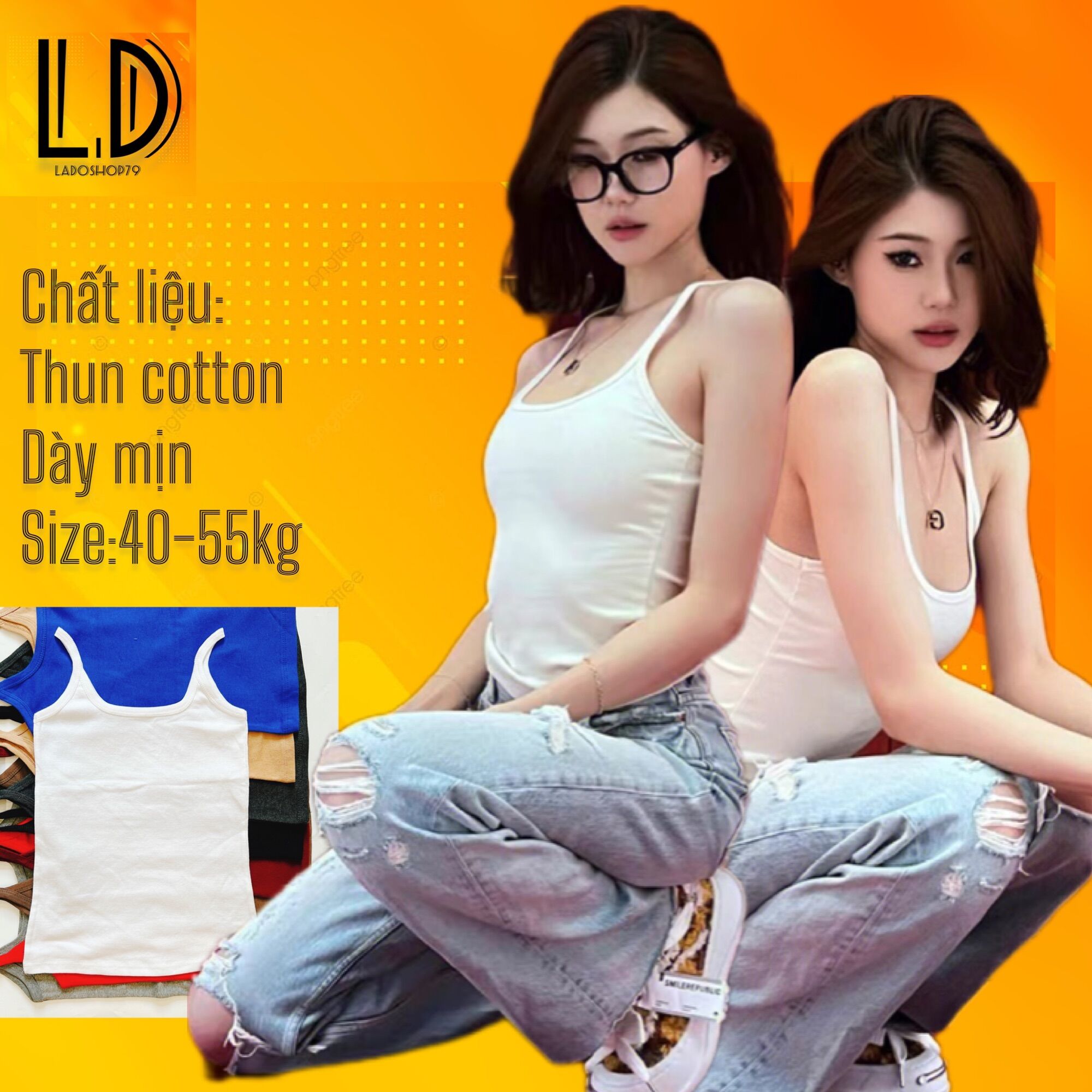 Áo thun nữ 2 dây nữ vải đẹp