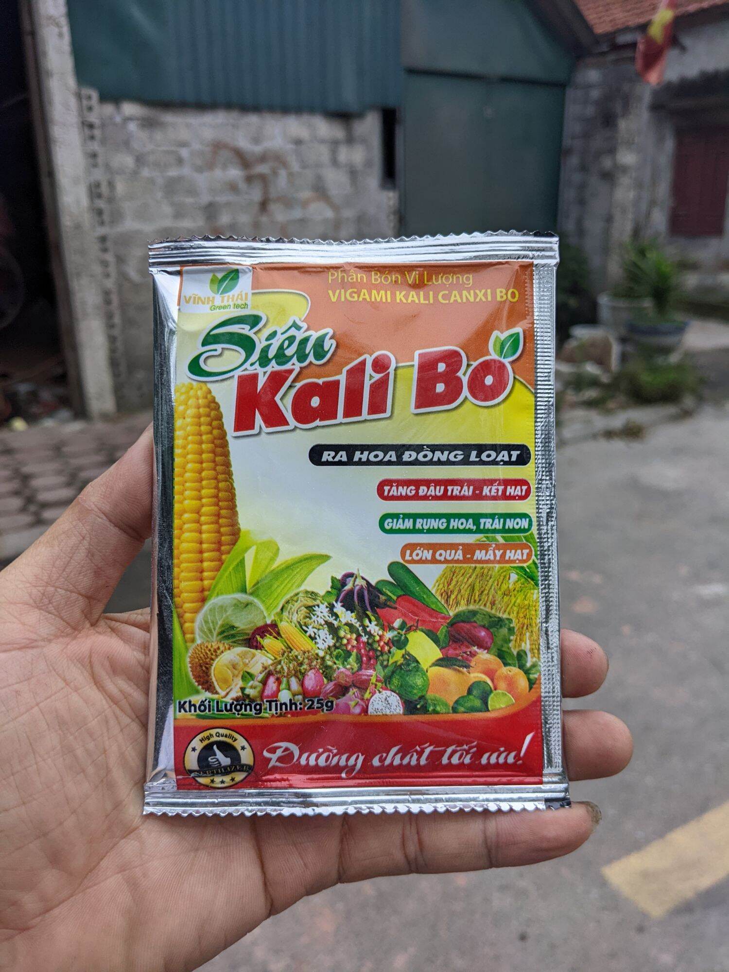 Phân bón Kali canxi bo(gói 25g) kích thích ra hoa đậu quả To trái lớn trái chắc quả ngọt quả