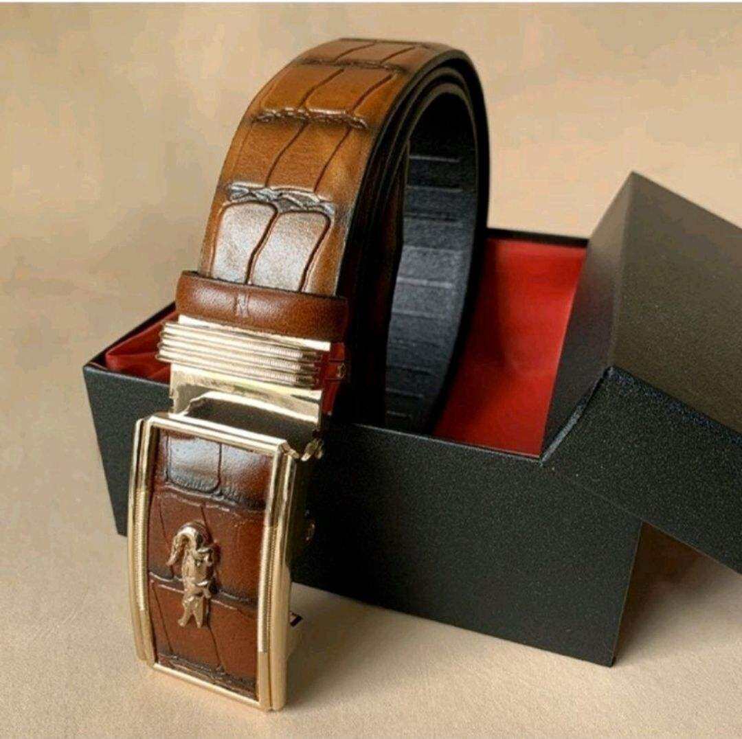 Thắt Lưng Da Bò Thật Vân Cá Sấu mặt khóa tự động cao cấp✅