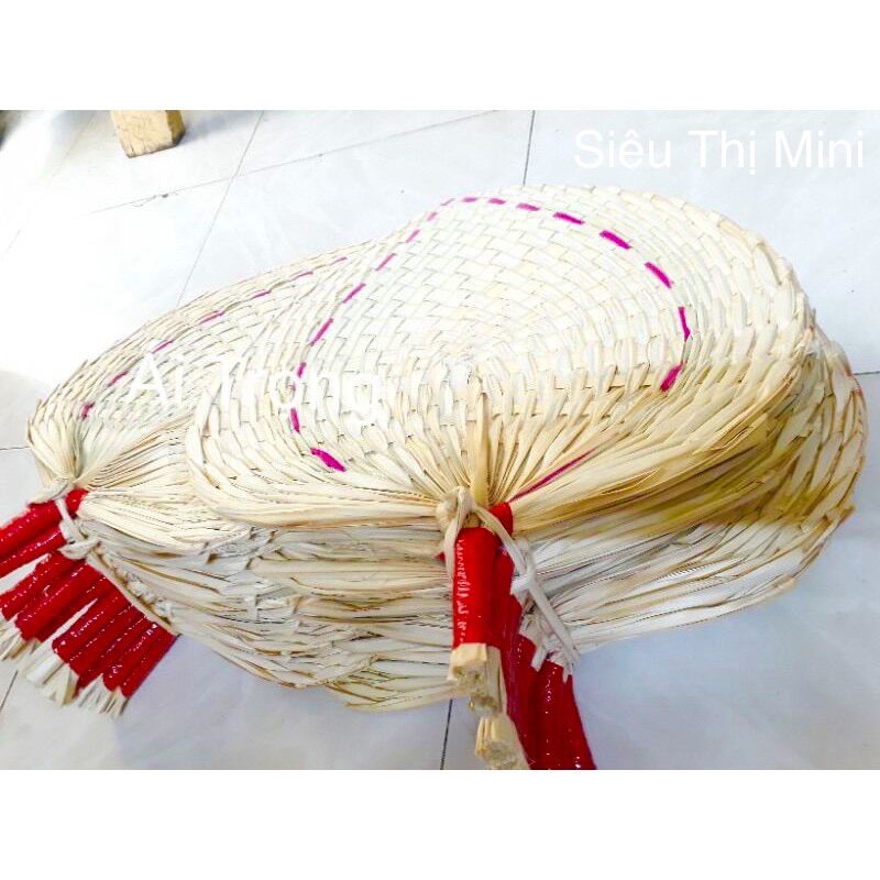 Combo of 3 Handmade Leaf-Woven Decorative Fans Large Size 31-35cm - Combo of 3 Pieces