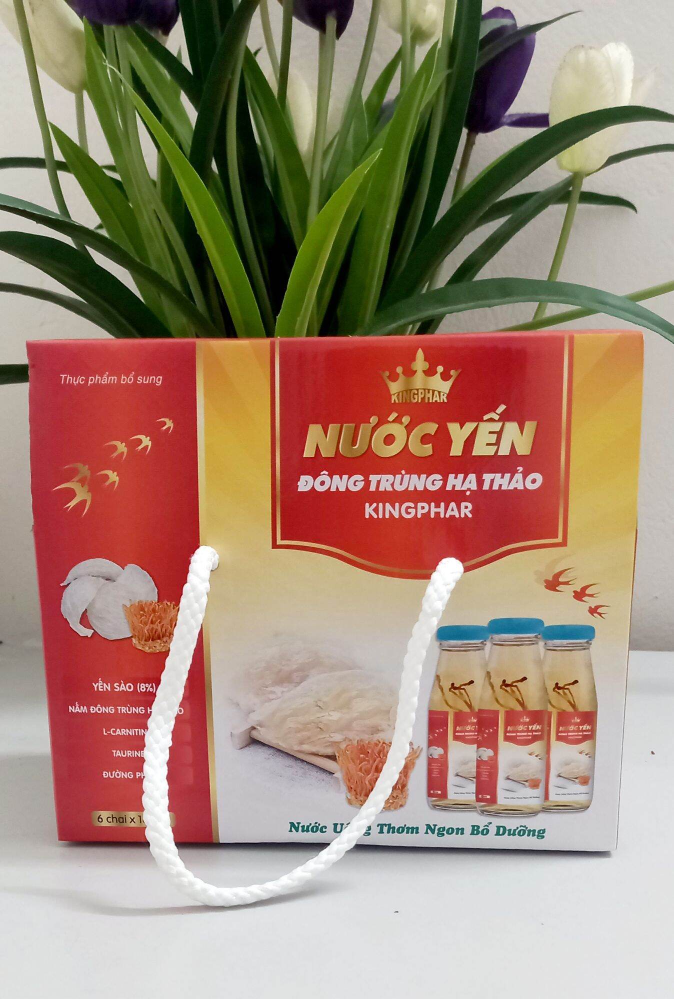 Nước Yến Đông Trùng Hạ Thảo Kingphar - Giúp bồi bổ cơ thể , tăng cường sức đề kháng ,hệ miễn dịch , dùng được cho trẻ trên 6thg - hộp 6 lọ x 70ml