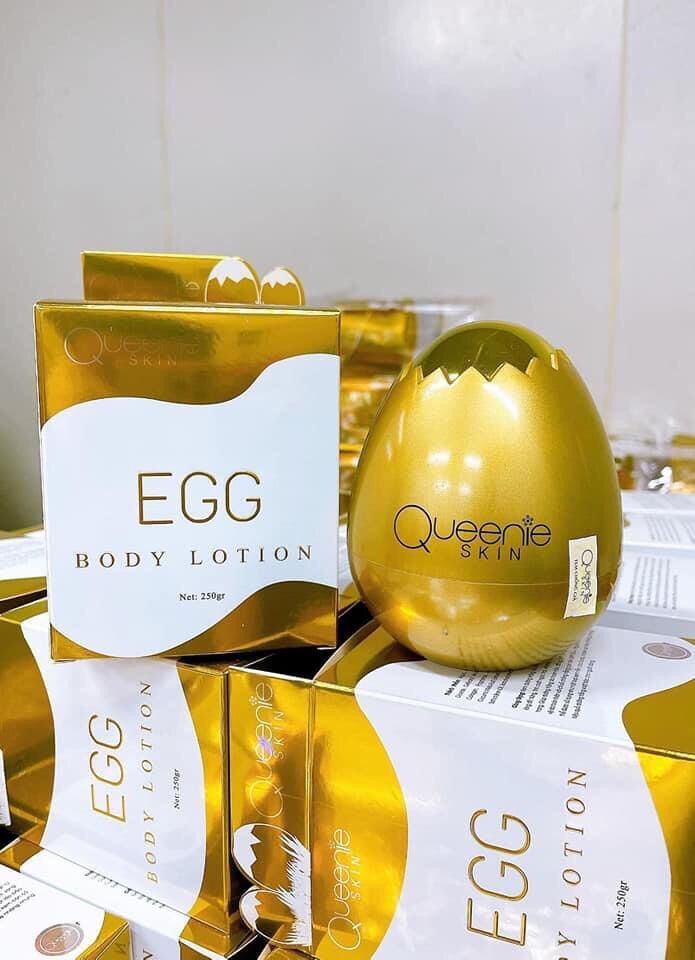 Kem Body Trứng Vàng Queenie Skin - Body Lotion EGG Tặng Kèm Huyết Thanh Kích Trắng [ KHÔNG GÂY BẾT DÍNH - KHÔNG LỘ VÂN KEM - CHẤT KEM MỀM MỊN THẤM CỰC NHANH và TRẮNG AN TOÀN - HIỆU QUẢ - KHÔNG GÂY HẠI DA ]
